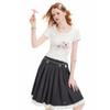 Dog Print Lace Trim Square Collar T-Shirt