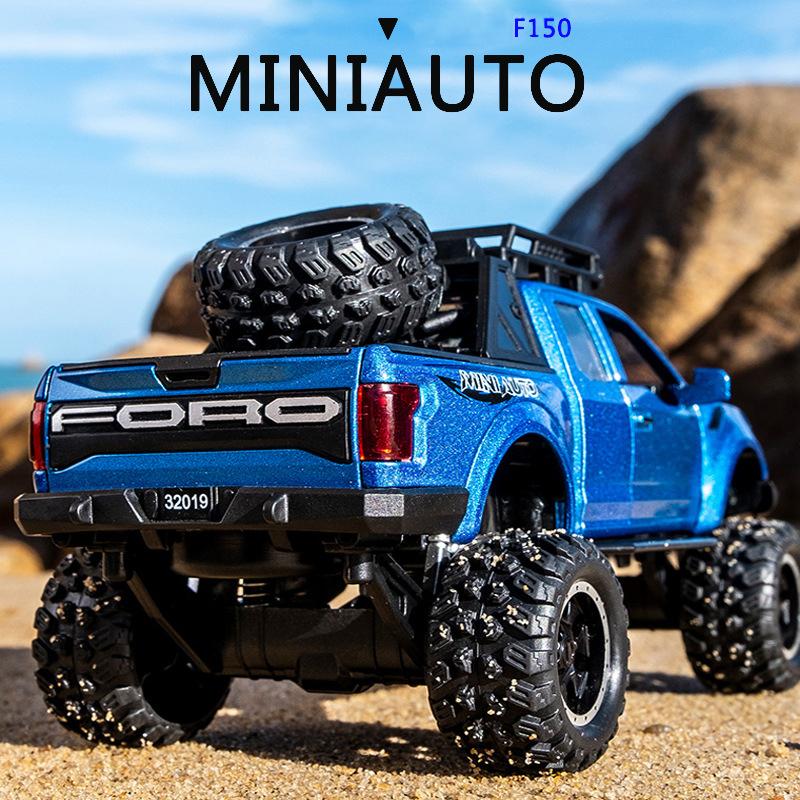 Model auta Ford Raptor F150 v měřítku 1/32, stahovací autíčko se zvukem a světlem pro děti Batole Kluci Dívčí Dárková kolekce