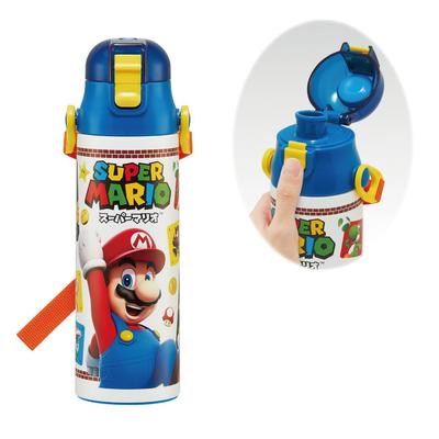 Skater Water Bottle 580ml Super Mario 23 Direct Drinking Stainless Steel Sports Bottle SDC6N-A