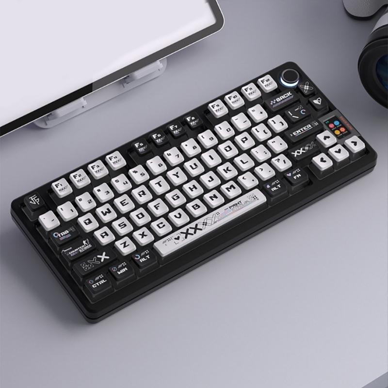 PBT Puddings Keycaps Set 122Keys 4-Side Color Light Diffusions And Heat Sublimated Printing For Mechanical Keyboards