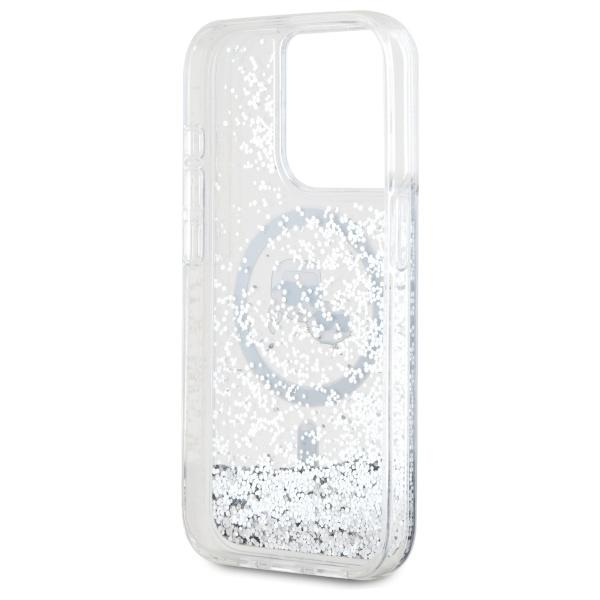 Karl Lagerfeld Klhmp15Xlgkcsgh Iphone15 Pro Max 6.7 Hardcase Transparent Liquid Glitter Karl&Choupette Head Magsafe