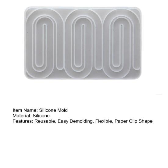 Paper Clip Bookmark Mold Flexible Silicone Mold Resin Craft Mold for DIY Paper Clip Bookmarks Album Clips Business Card Clips