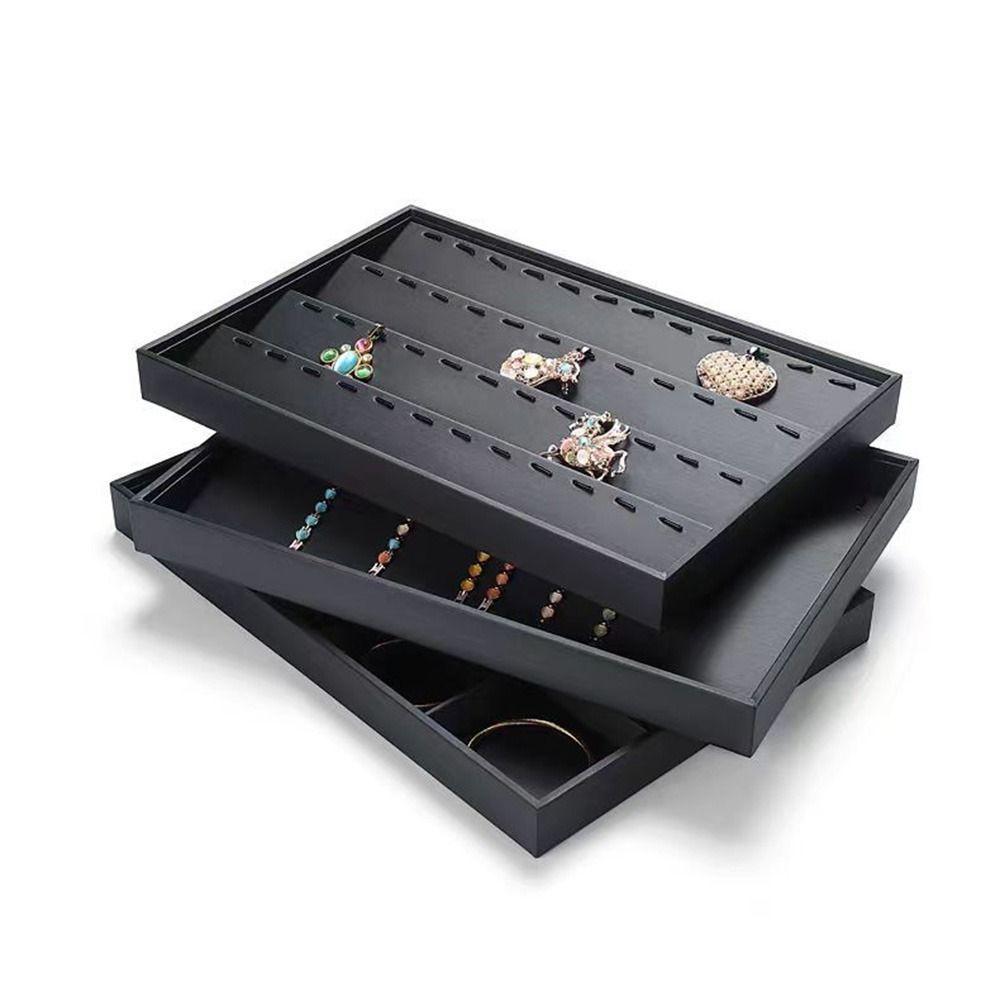 Black Jewelry Display Tray Multi Compartments Jewelry Drawer Inserts Necklaces Display Props  Ring