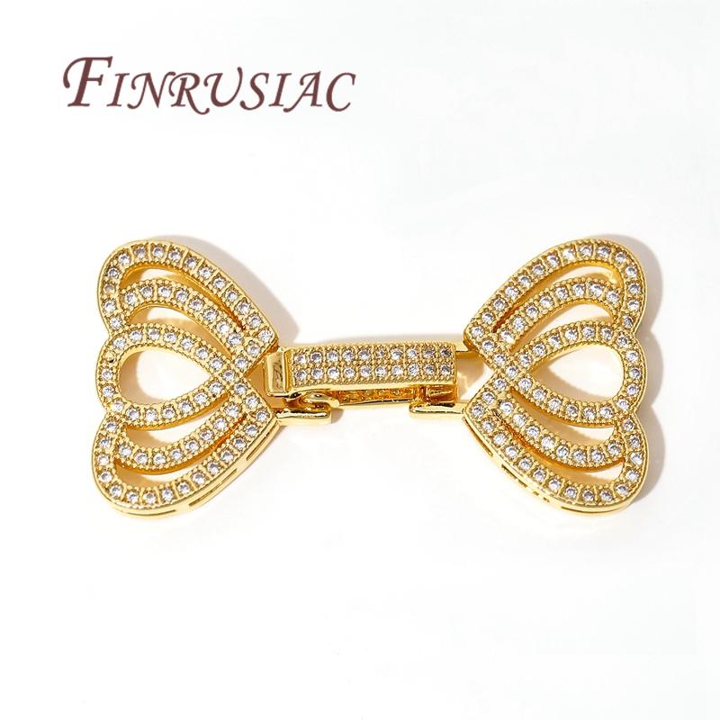 Connectors For Jewelry 18K Real Gold Plated Fasteners For Bracelets,DIY Jewelry Making Supplies,Necklace Clasps Findings