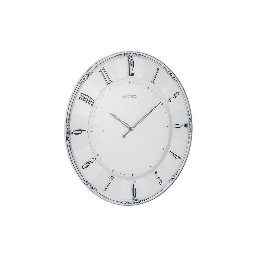 Seiko Clock KX504W Wall White Pearl Diameter X Cm Clock, Gloss, 35.1 3.0