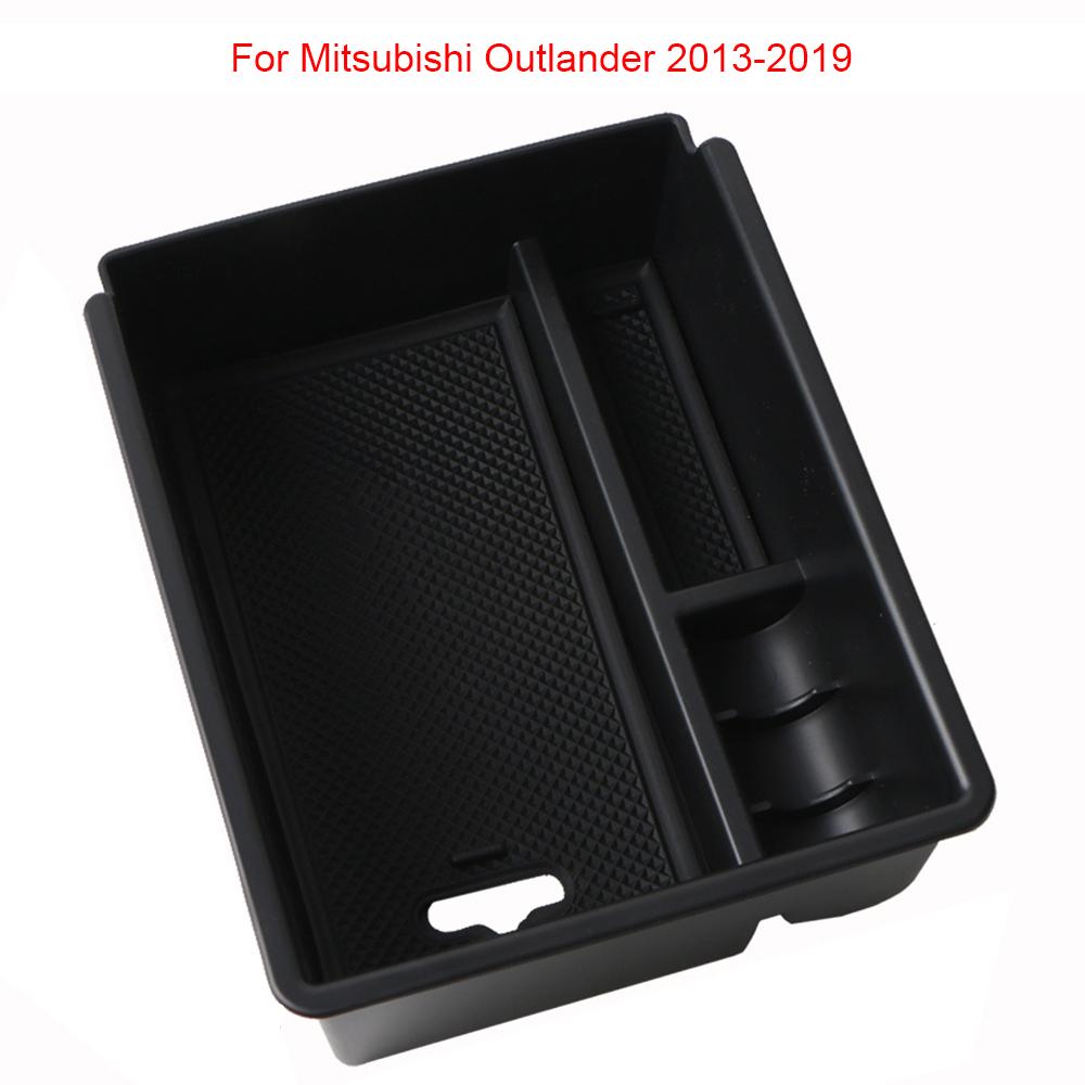 

Автомобильный центральный подлокотник для хранения ящика для Mitsubishi Outlander 2013-органайзер на центральной консоли для уборки чёрный