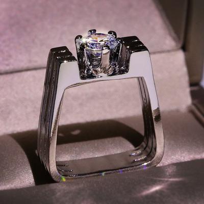 Anello in oro bianco 14k con timbro per donna uomo unisex 100% veri gioielli con diamanti naturali impostazione pavé di lusso anelli in oro 14 carati Anelli