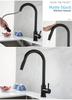 Black Kitchen Faucet Flexible Pull Out 2 Modes Nozzle Hot Cold Water Mixer Tap Deck Mounted Sprayer and Stream SUS 304 Faucets