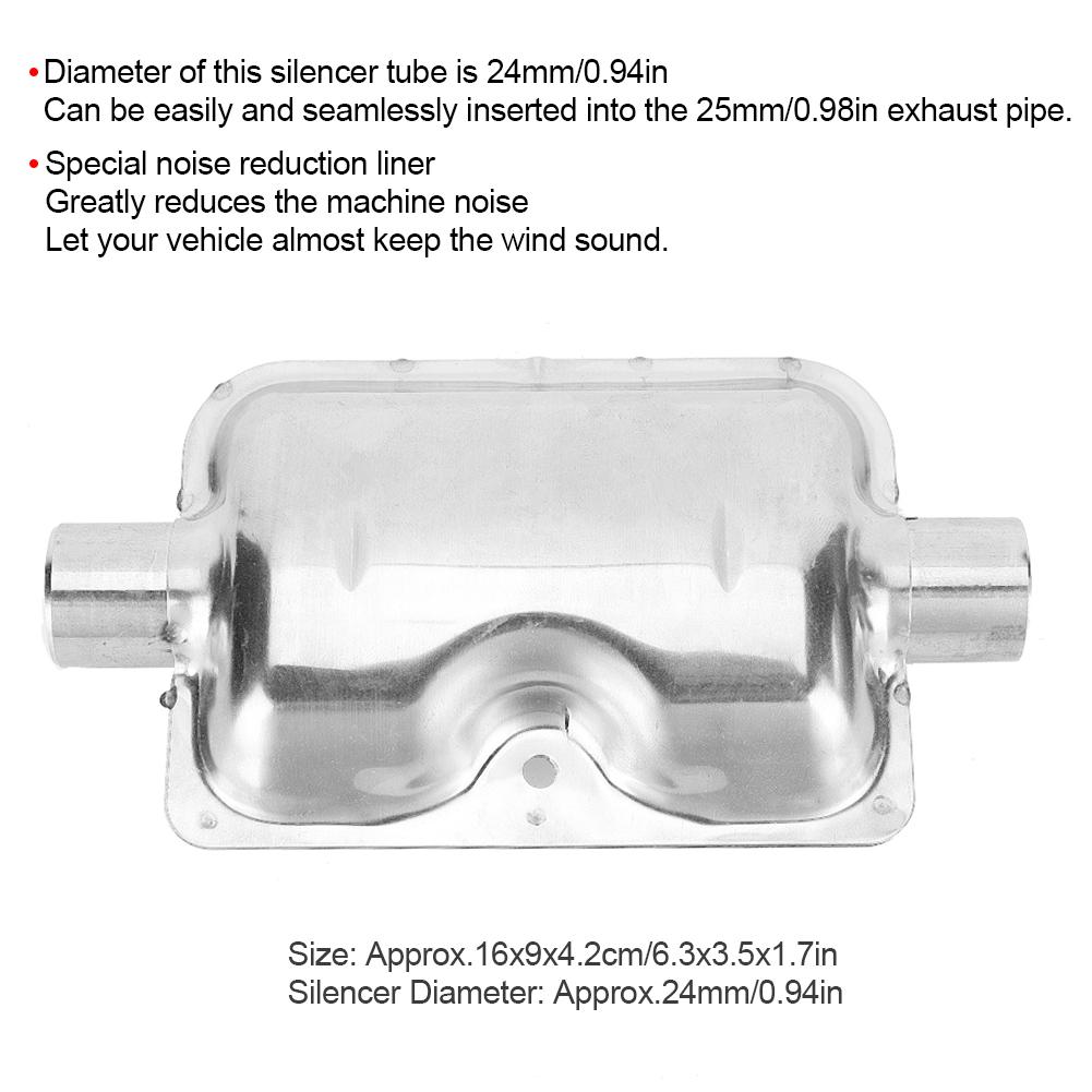 24mm 0.94in Stainless Steel Diesel Parking Heater Silencer for 25mm 0.98in Exhaust Pipe