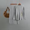 Fashion Set Women's Autumn Winter Side Split Button Decoration Sweater Half Skirt Two Piece Set