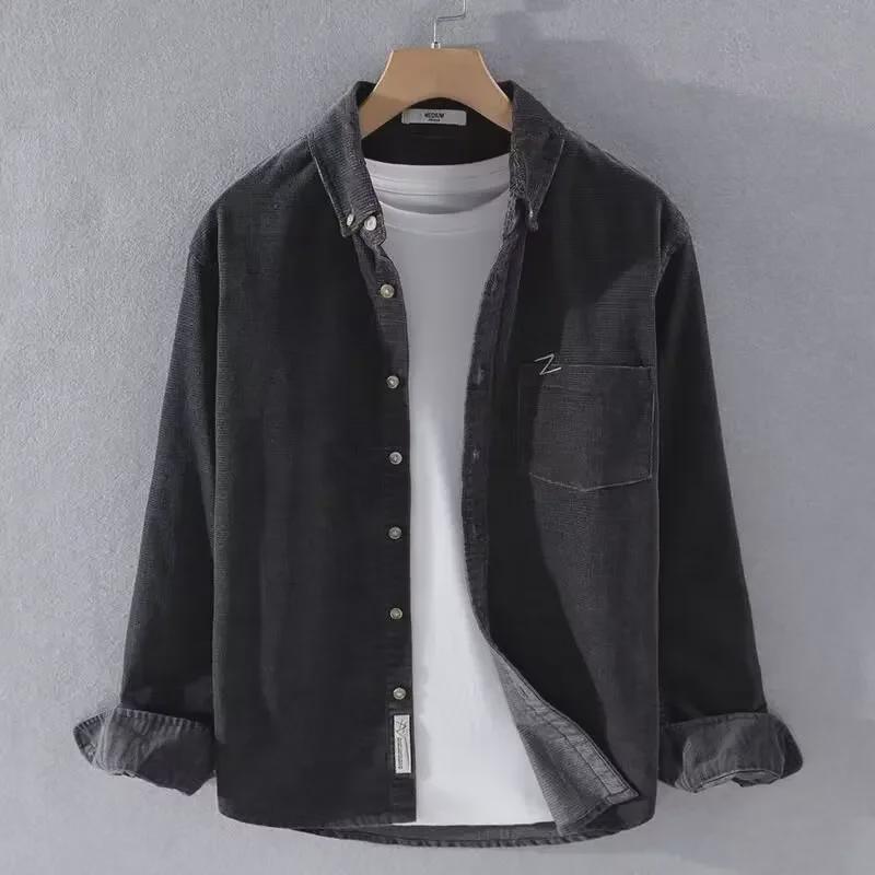 Men's Trendy Casual Loose Corduroy Jacket – Spring/Autumn Japanese Style