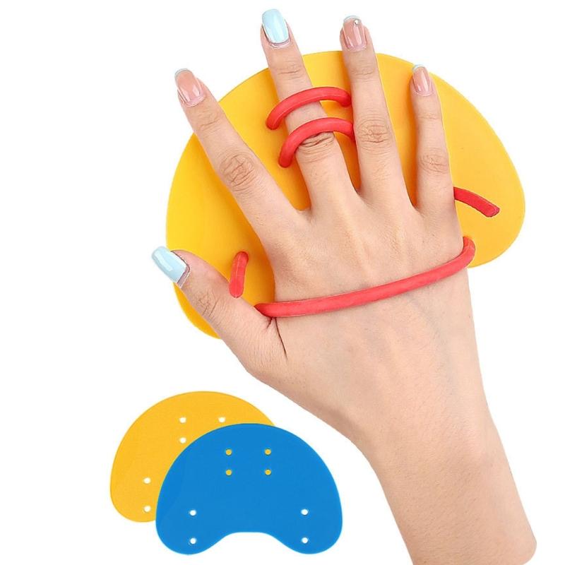 Set of 2 Hydrodynamic Swim Training Gear Flexible Silicone Hand Fins Suitable for Competitive Swimmers and Beginner