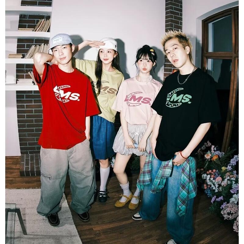 LEMANISM Trendy Letter Print Short Sleeve T-Shirt S