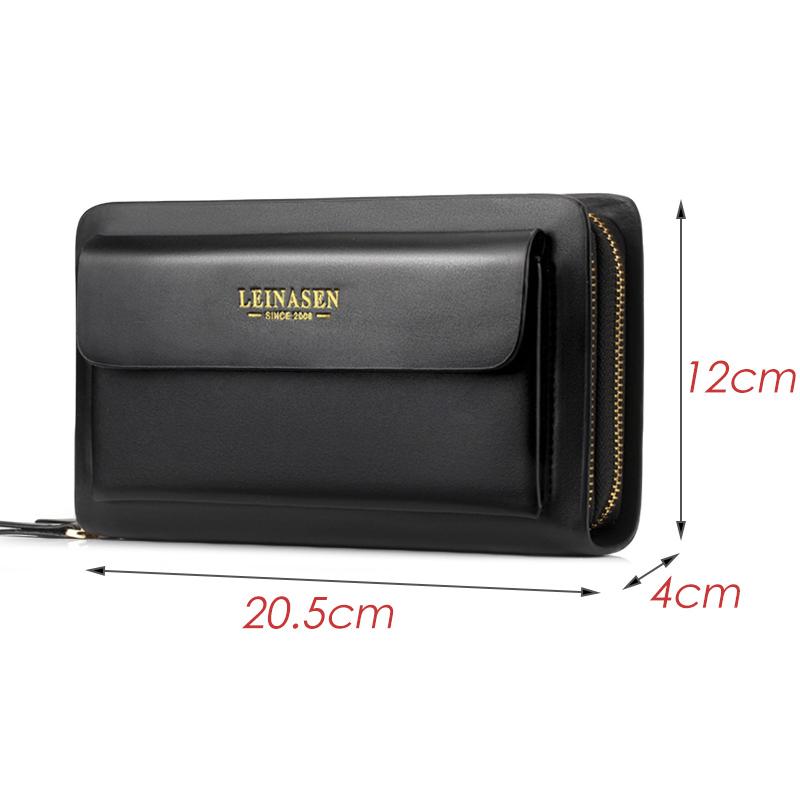 Men Clutch Bag Men's Long Purse Large Capacity Men's Wallets Cell Phone Pocket Passcard Pocket High Quality Wallet Bags