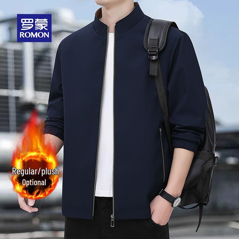 Romon Men's Light Business Stand-Collar Jacket