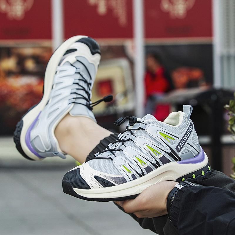 Sneakers men's new mesh breathable platform dad shoes trendy men's shoes lightweight non-slip outdoor hiking shoes