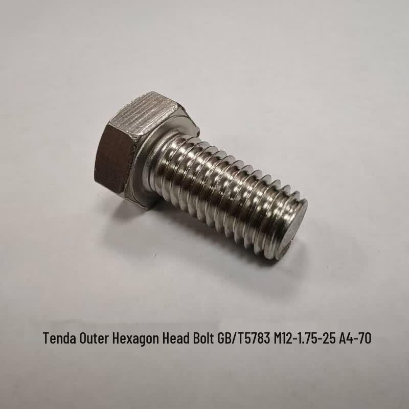 M12 Hex Head Bolt, 316 Stainless Steel