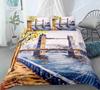 Bridge Landscape Digital Printing Duvet Cover Set For Kids Boys Girls Polyester Bedding Set Double Single Size With Pillowcase
