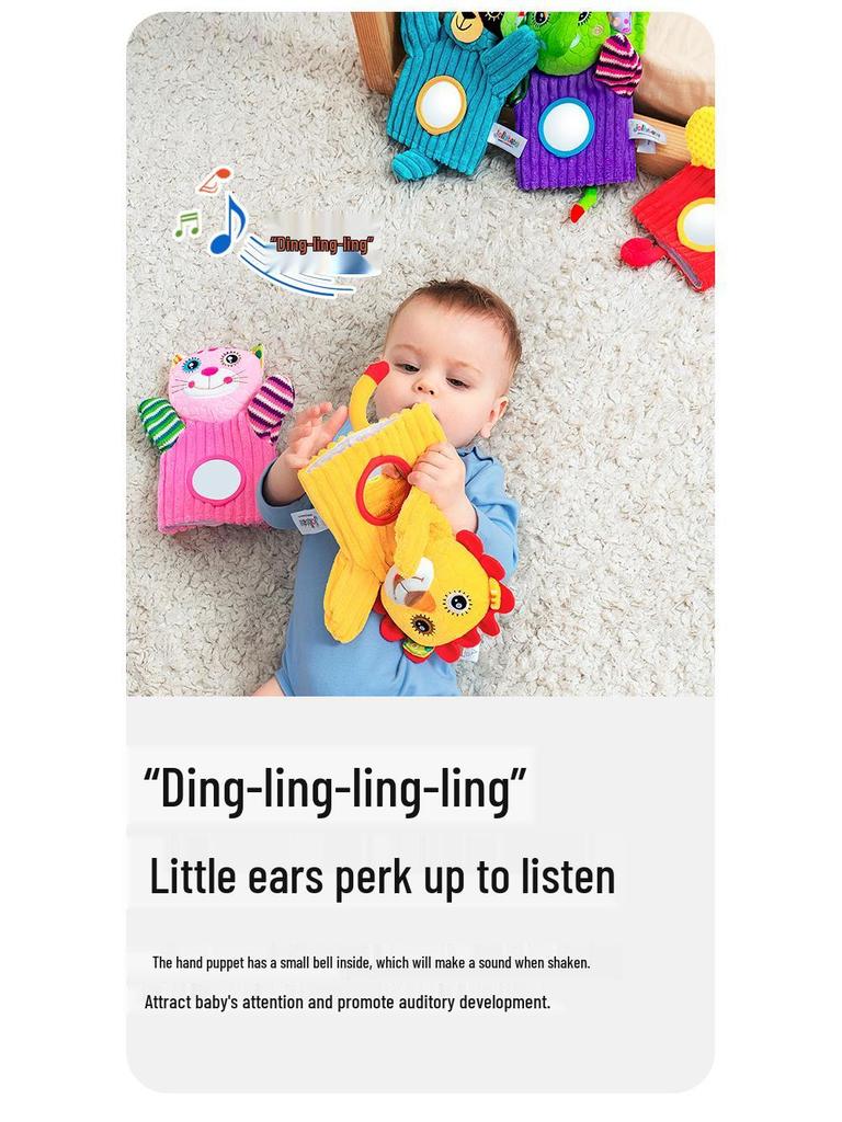 Jollybaby Newborn Hand Puppet Rattle Toy for Parent-Child Interaction (0-1 Year)