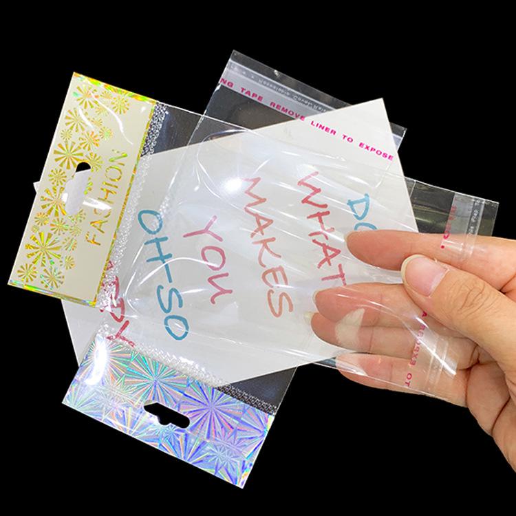 Transparent OPP Self-Adhesive Bag with Card Head Printing - Neutral Color
