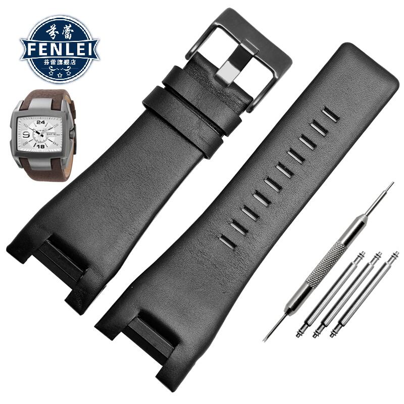 Echtes Lederarmband für Diesel DZ1216 DZ1273 DZ4246 DZ4247DZ287 Kerbe Armband Herren-Uhrenarmbänder Armbanduhren 32×17MM Armband