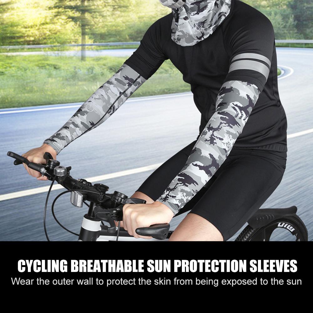 1 Pair Arm Sleeves   Summer Cooling UV Protection Anti-slip Arm Cover Sports Tattoo Cover for Driving Golf Fishing