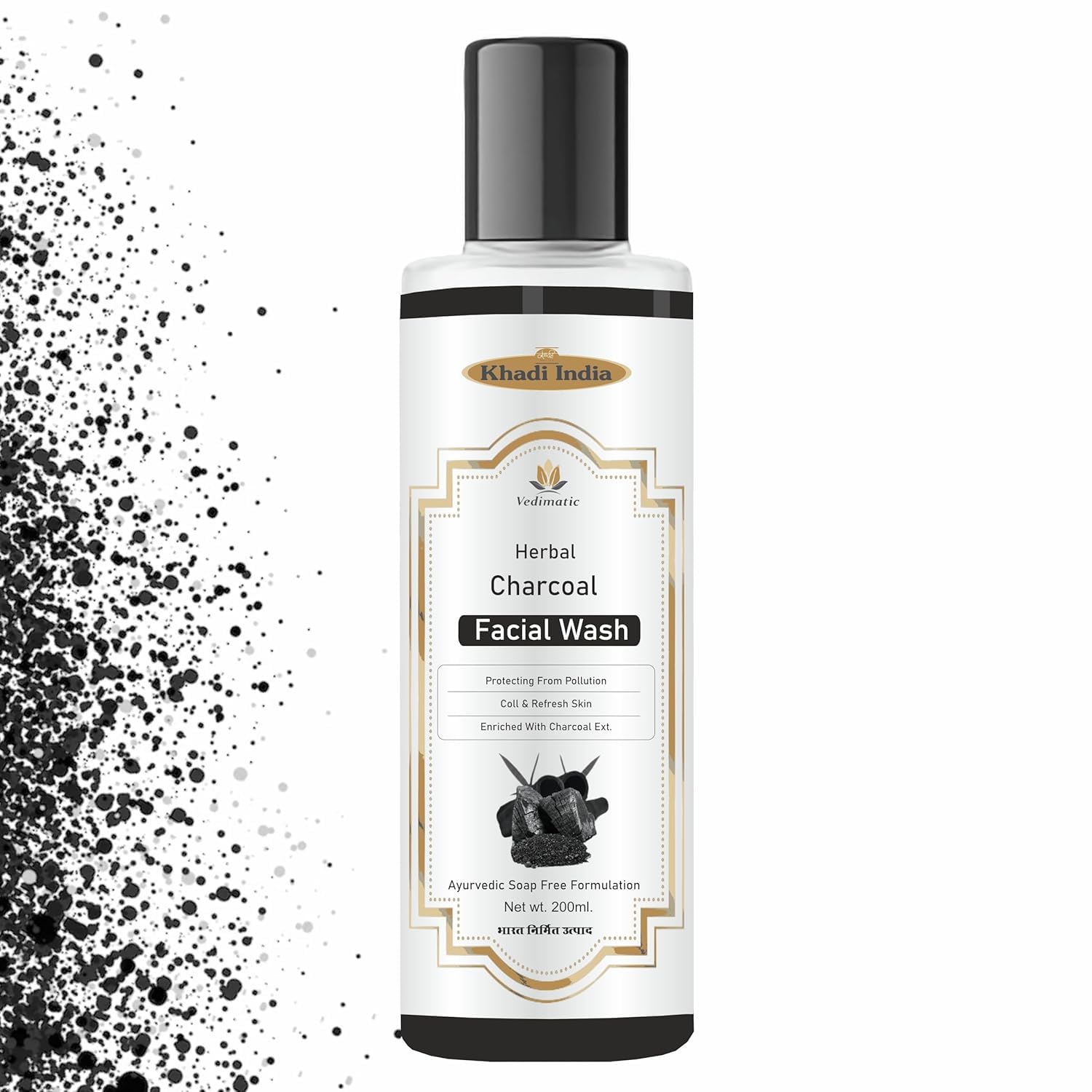 Khadi Herbal Ayurvedic Natural Activated Bamboo Charcoal Face Wash 200ml