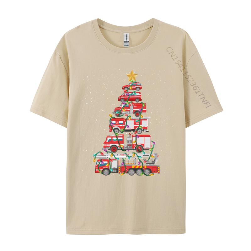Zábavné Hasičský Strom Hasičské Auto Vánoce Veselé Vánoce Trička Mládež Rife Klasická Trička Bavlněná Trička
