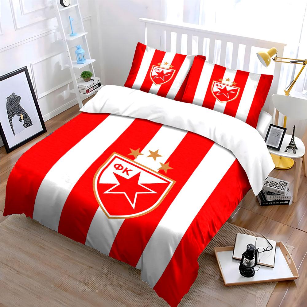 Red stripes, FK star emblem. Bedding sets Duvet cover sets Duvet covers Pillowcases(1 * Duvet Cover 2 * Pillowcases without duvet insert)
