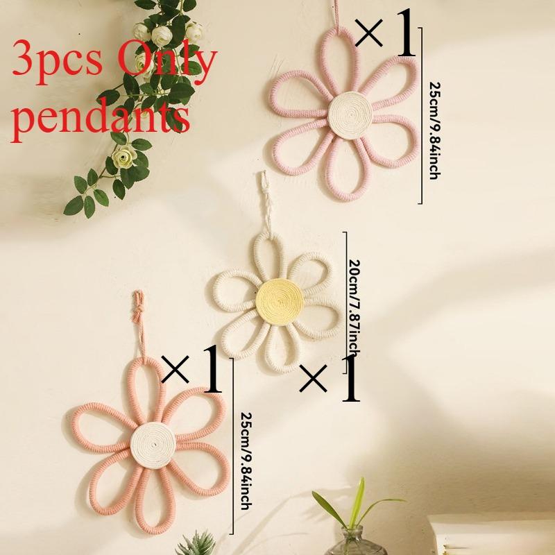 

3/6pcs Handwoven Pendant Bohemian Style Flower Hanging Decoration Home Lace Hanging Decoration Home Decorative Pendant