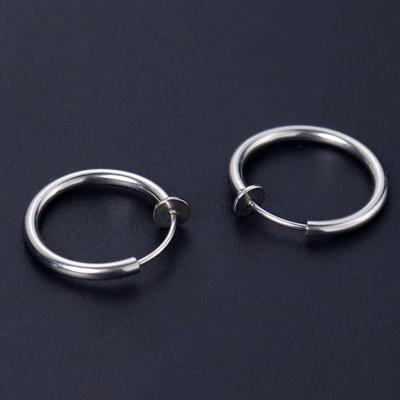 1Pc Unisex Cool Earring Round Non Ear Piercing Hoop Earring Clip