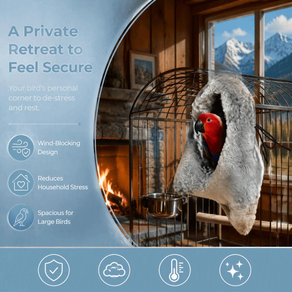 Corner Shape Bird Cage Blanket Cotton Fleece Bird Roost House Bed Cozy Hanging Hammock For Parrots