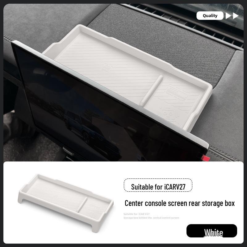 

Silicone Screen Rear Storage Box for Chery iCAR V27 Center Console білий