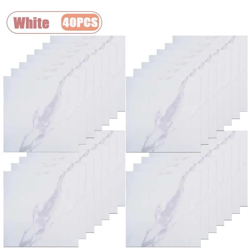 10-40PCS 30x30cm Marble PVC Self-Adhesive Floor Sticke Waterproof  Floor Wallpaper Non-Slip for Kitchen Bathroom DIY Home Decor