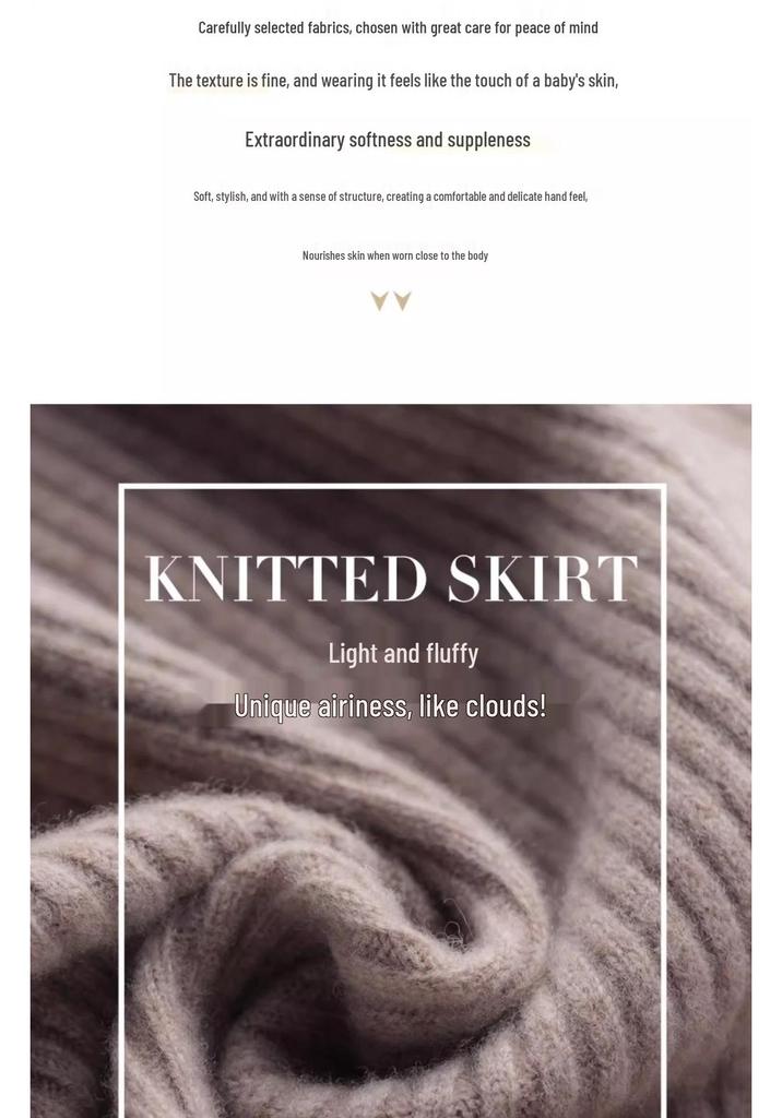 Women's Mid-Length Woolen Sweater Dress - Half-High Neck, Warm Knit Base Layer for Autumn & Winter