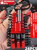 Black S2 Magnetic Sleeve Screwdriver Bit Set with Storage Strip