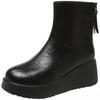 Scarpe Antiscivolo, Stivali Versatili e alla Moda, Stivaletti alla Caviglia con Punta Tonda, Rialzanti e a Suola Spessa