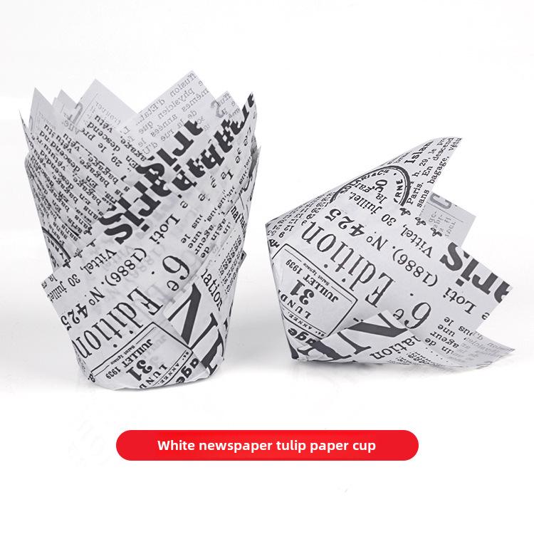 Mehrfarbige Flammen Hochtemperatur Ölfest Tulpenförmige Cupcake-Förmchen