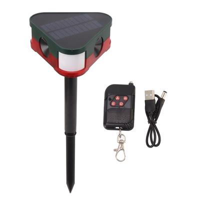 Solar Animal Repeller Alarm Long Range Sound Light Outdoor Infrared Sensor Alarm with Remote