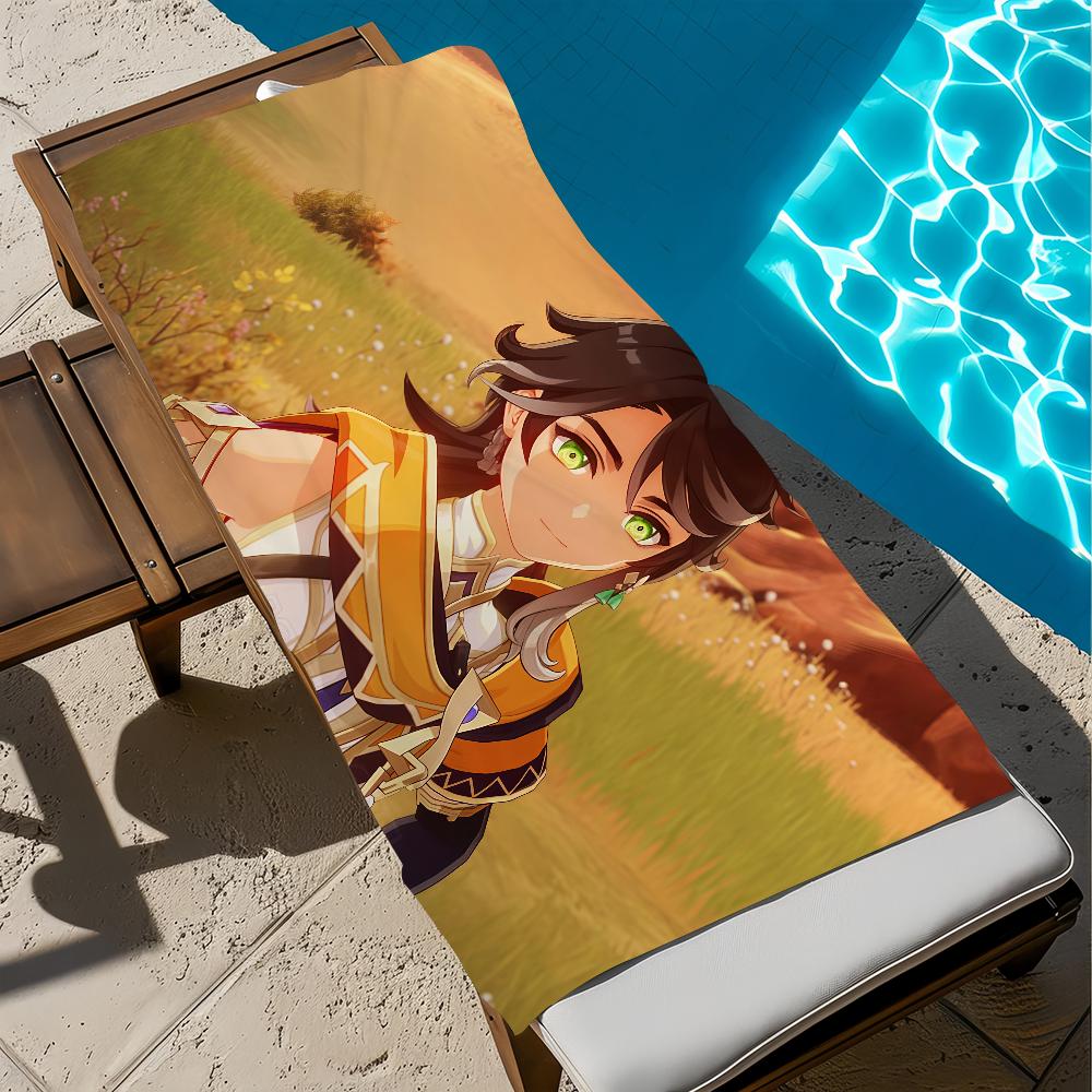 

Towel Beach Bath Quick-Drying Lightweight Portable Impact Sethos Genshin Sauna Camping Swim Pool Travel W40*H60(CM)