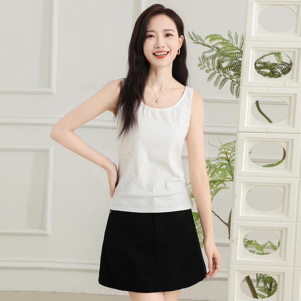 Knitted Vest: Summer Casual Versatile Thin Round Neck Solid Color Sleeveless Women's Top