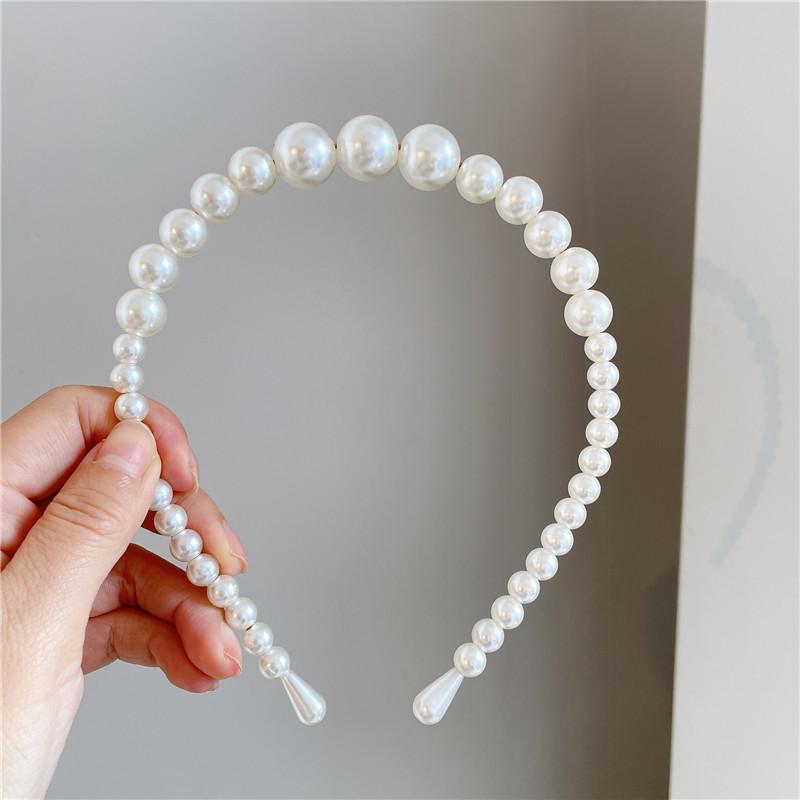 Modyle Fashion Full Pearl Hairbands Elastic Flower Women Hair Hoop Bands Headband Bezel Girls Hair Accessories Headdress