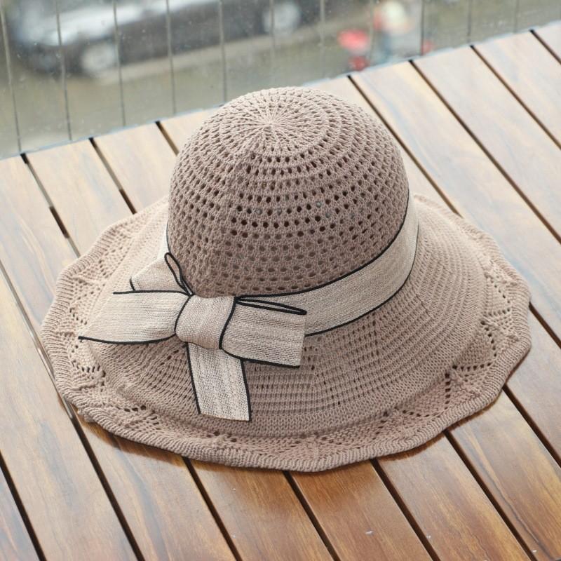Beach Wide Brim Hat With Sun Shield And Bow Decoration For Women Outdoor Use