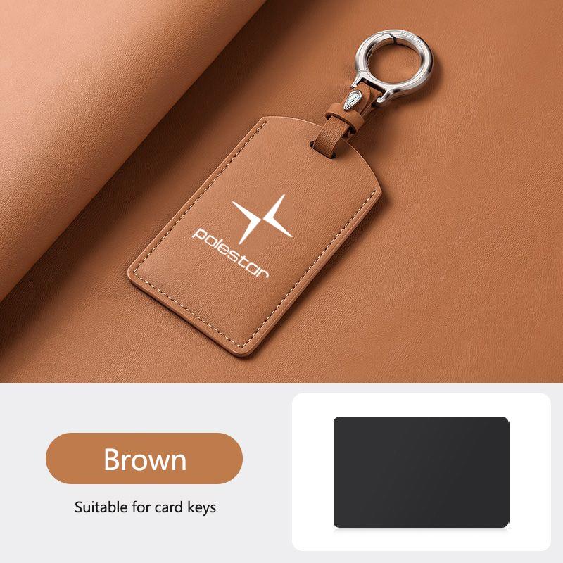 Leder Auto Smart NFC Karten Schlüssel Etui Abdeckung Schlüssel Tasche Schale Halter Für Volvo Polestar 3 Polestar 4 2023 2024 Schlüssel Schutz Zubehör