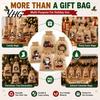 Reusable Fabric Treat Pouches Christmas Jute Burlap Gift Bags, Drawstring Candy Decorative Xmas Tree Ornaments Bag, Linen Packaging Pouch for Holiday