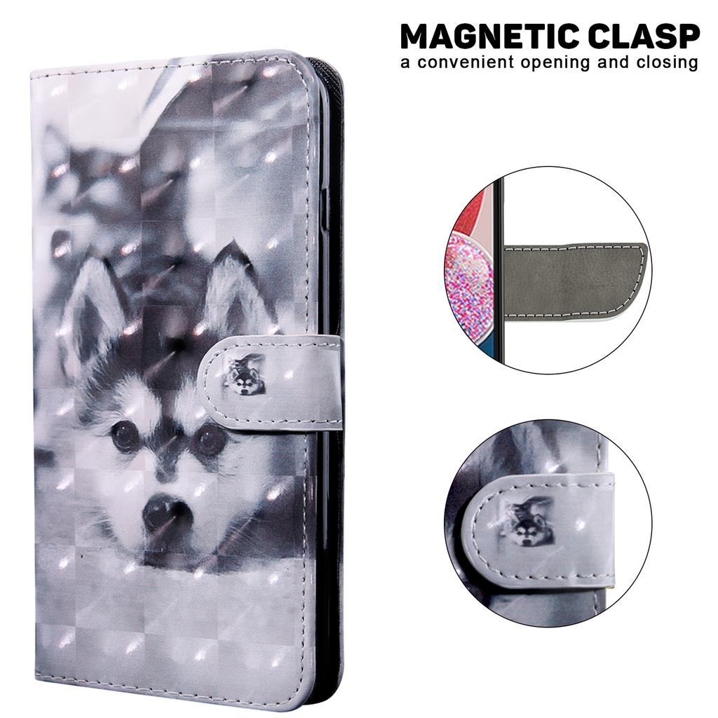 For Redmi 14C 14R 13C 12C 11 10C 10A A4 A3 A2 A1 Plus Note 14 13 Pro Plus 4G/5G 3D Cat and Dog Flower Magnetic Flip Leather Case