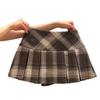Women's Retro Plaid Pleated Skirt - College Style Mini for Autumn/Winter