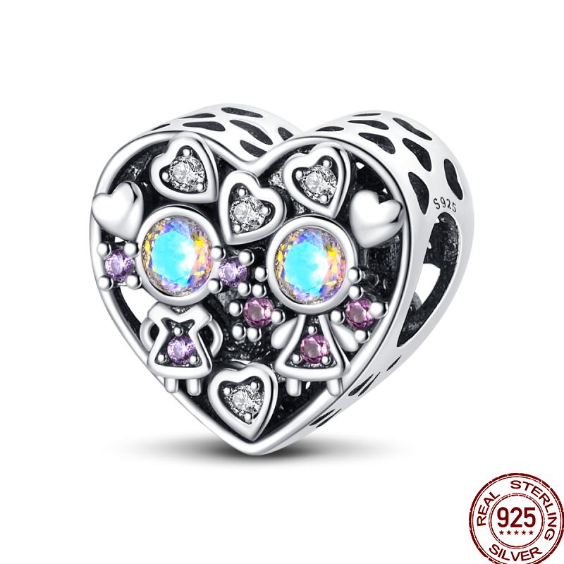 100% Copper Love Blessing Emotional Heart Shaped Beaded Beads Suitable For 3Mm Original Bracelet Diy Jewelry