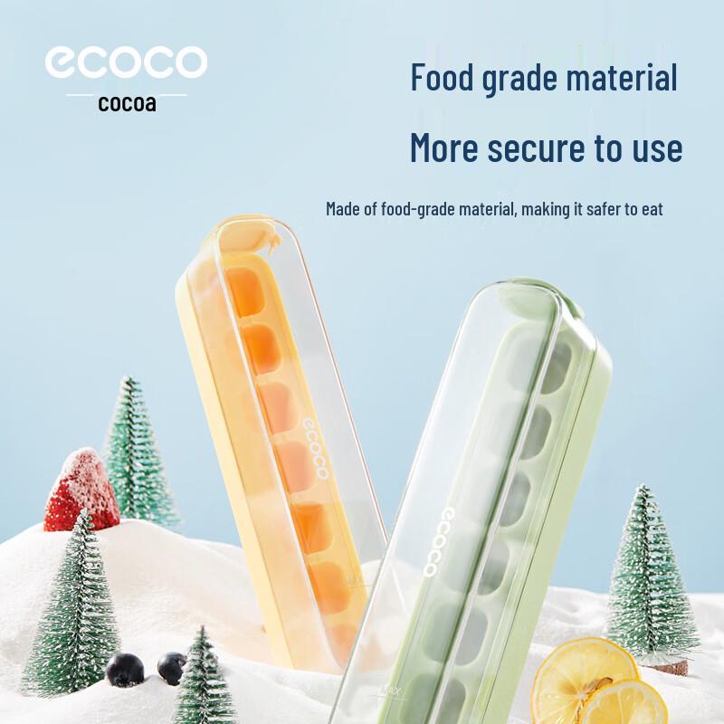 ecoco 21-Fächer Silikon-Eiswürfelform mit Deckel