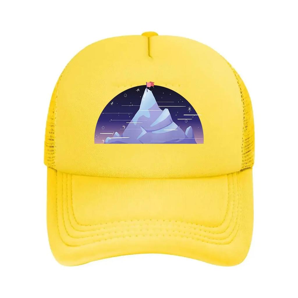 Mountain Night Nature Inspired Landscape Art Design Mesh Baseball Cap